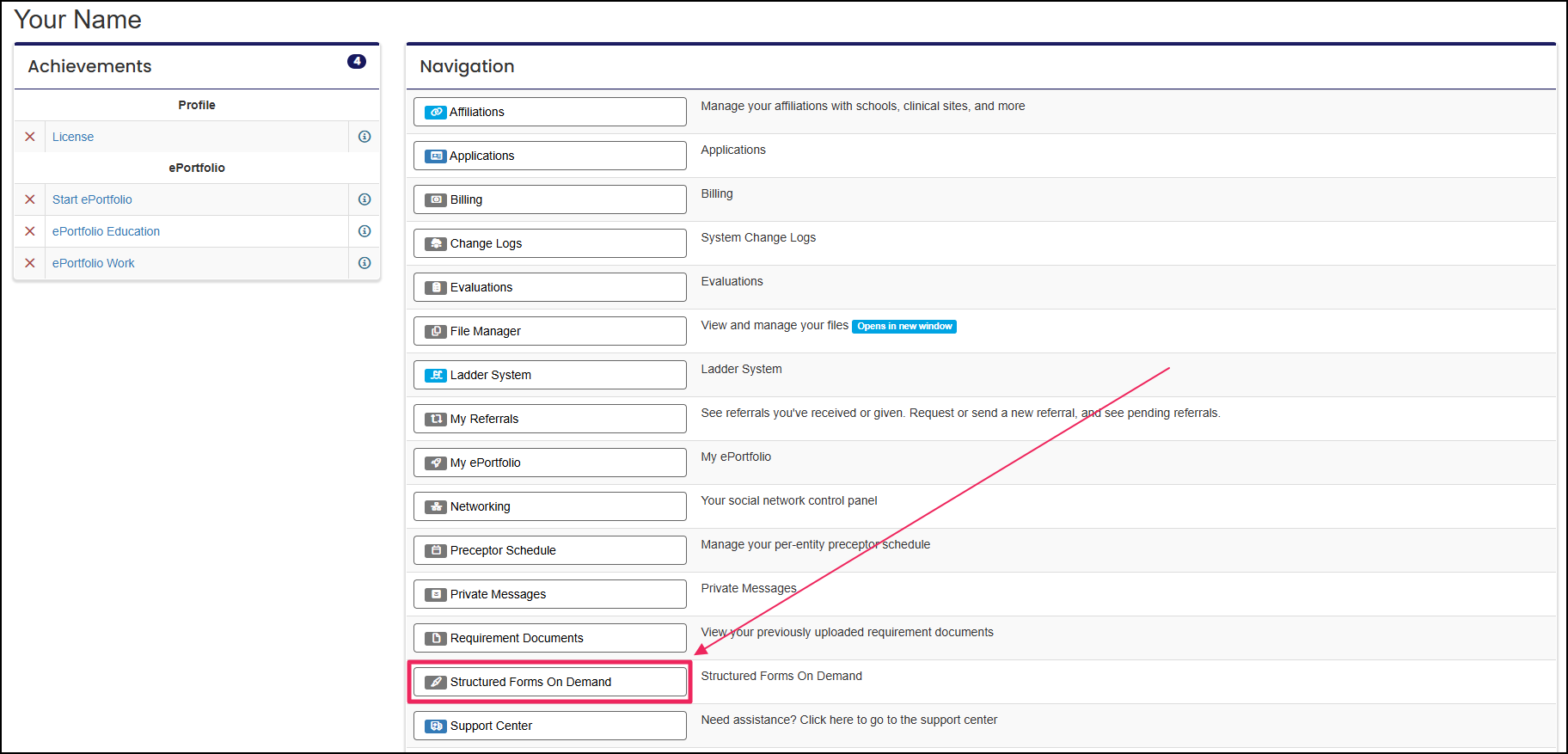 Structured Forms on Demand button example